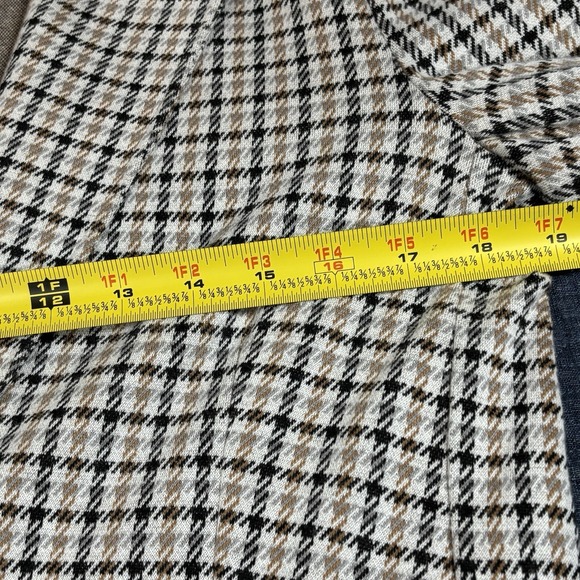 Lands' End Women's Small 6/8 Blazer Stretchy Brown, Cream & Black Plaid Preppy - Picture 6 of 15